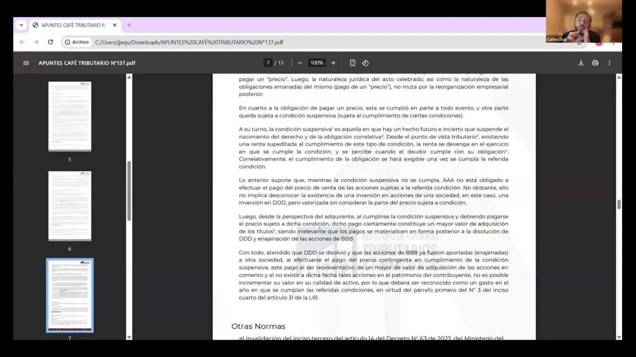 Profesor Javier Jaque analiza Oficio 955 del SII | Pago de Precio por Venta de Acciones.